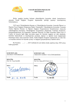 *.* Farabi FARABI DEGIŞIM PR_OGRAMI ` ` PROTOKOLÜ Bizler