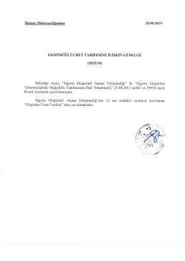 Ekspertiz Ücret Tarifesine İlişkin Genelge 2015_34