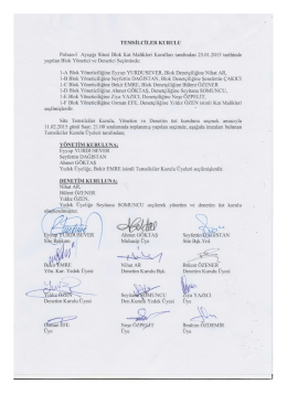 2015 Yılı Genel Kurulu - Polsan-1 Ayışığı Sitesi`ne Hoşgeldiniz