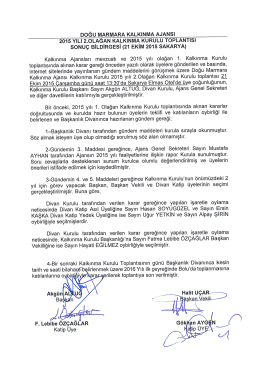 Yayın Tarihi - Doğu Marmara Kalkınma Ajansı