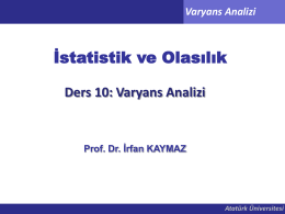 Varyans analizi - Atatürk Üniversitesi