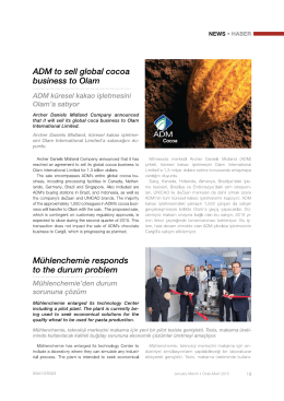 ADM to sell global cocoa business to Olam