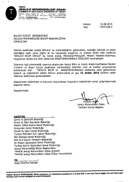 JEoLoJl M&Uuml;HENDİSLERİ oDAsı - Jeoloji M&uuml;hendisliği B&ouml;l&uuml;m&uuml;