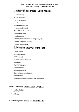 1.Meyveli Yaş Pasta- Gato Yapımı