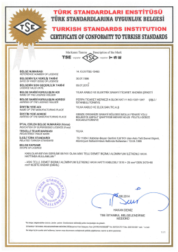 . &rsaquo; `T&Uuml;RK sTANDARDLARı ENsTiTusu