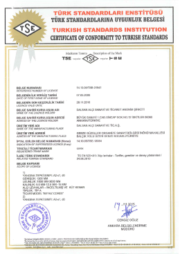 turk standardlarına uygunluk belgesı