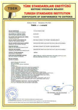 , TÜRK sTANDARDLARı ENSTİTÜSÜ