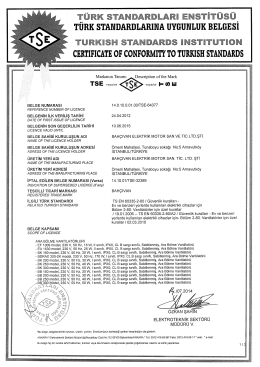 türk standardlarına uygunlu blgesi