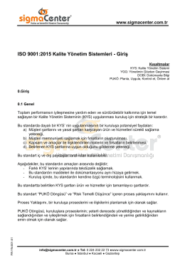 ISO 9001:2015 Kalite Yönetim Sistemi – Giriş PDF
