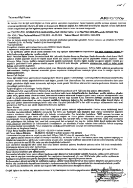 Yatırımcı Bilgi Formu