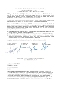 Olağanüstü Genel Kurul Toplantı Tutanağı