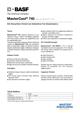 MasterCast® 740 (Eski adı RHEOFIT® 740) Sıfır