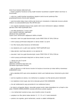 İCRA İFLAs HUKUKU DERs NOTLARI