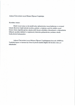 Ankara &Uuml;niversitesi sosyal Hizmet &Ouml;ğrenci Topluluğu