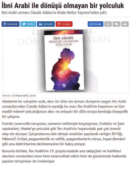 İbni Arabi ile d&ouml;n&uuml;ş&uuml; olmayan bir yolculuk