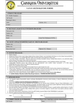 yatay geçiş başvuru formu - Öğrenci İşleri Müdürlüğü