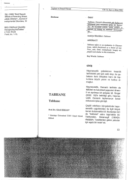 Tabhane - Manevi Sosyal Hizmetler