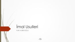 İmal Usulleri - Kafkas Üniversitesi