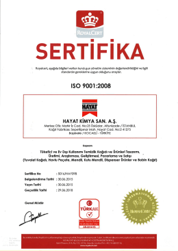 Kağıt Fabrikası ISO Sertifikalar Tr