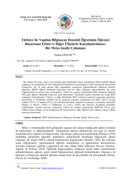 Journal of Turkish Science Education/2014, 11(1),3-23