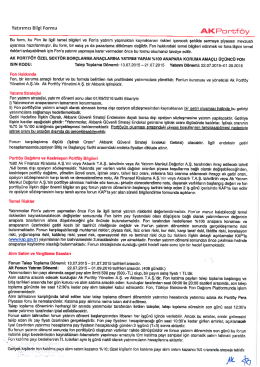 Yatırımcı Bilgi Formu AKPO Ptföy