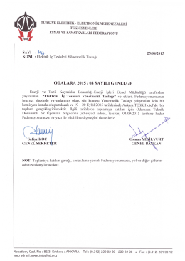 Elektrik İ&ccedil; Tesisleri Y&ouml;netmelik Taslağı