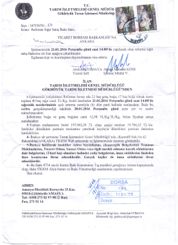 TARIM İŞLETMELERİ GENEL MÜDÜR `