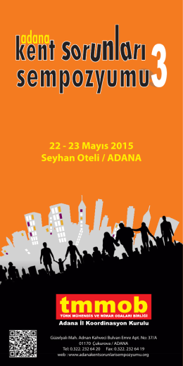 22 - 23 Mayıs 2015 Seyhan Oteli / ADANA
