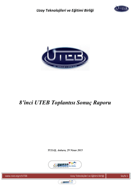 8`inci UTEB Toplantısı Sonuç Raporu