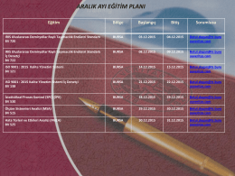 bursa aralık ayı eğitim planı 2015
