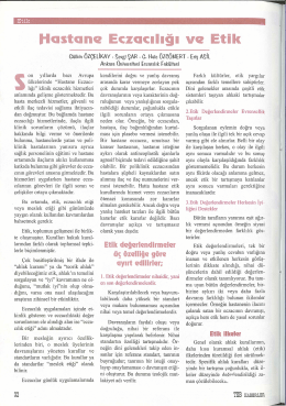 Hastane Eczacılığı ve Etik
