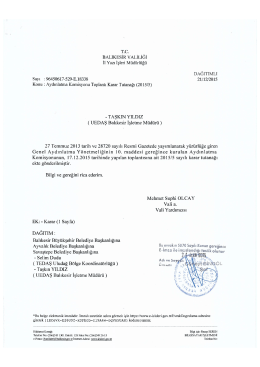 T.C. BALIKESİR VALİLİĞİ İl Yazı İşleri M&uuml;d&uuml;rl&uuml;ğ&uuml;