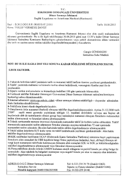 T.C. ESKISEHIR OSMANGAZI &Uuml;NIVERSITESI D&ouml;ner Sermaye