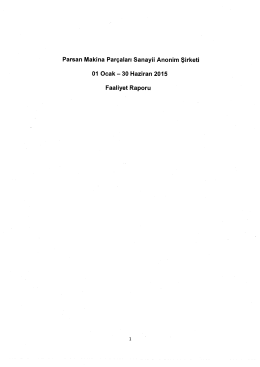 2015 II D&Ouml;NEM FAALİYET RAPORU