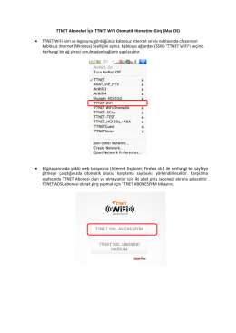TTNET Aboneleri İçin TTNET WiFi Otomatik Hizmetine Giriş (Mac OS