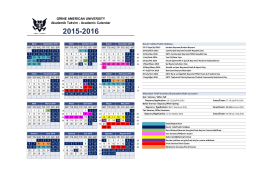 Academic Calendar 2015-2016