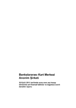 Denetim Raporu – Eylül 2011 - Bankalararası Kart Merkezi