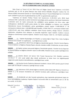 54. BETA ziRAAT vE TİCARET A.s. 14.10.2015 TARiHLi