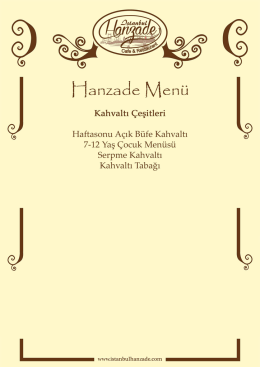 Hanzade en&uuml; - İstanbul Hanzade Restaurant