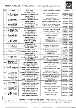 afrika fuarları liste