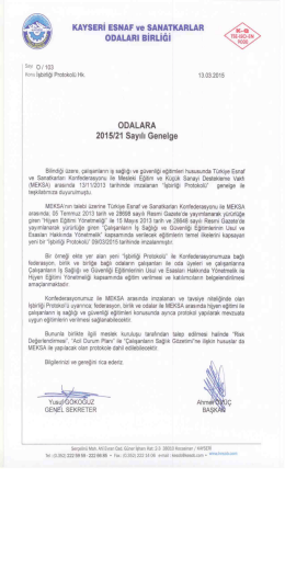 2015/21 Sayılı Genelge