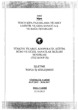 Toplu İş Sözleşmesi Metni
