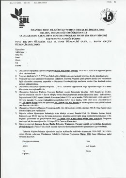 10. Sınıf Başvuru Formu