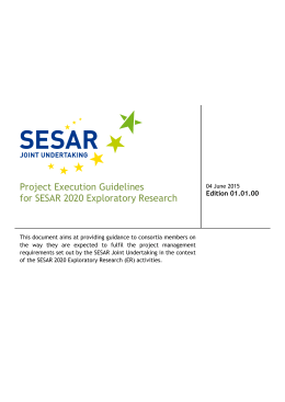 Project Execution Guidance for SESAR 2020 Exploratory Research