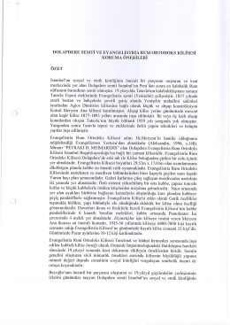 Esin Aşık Prof. Dr. Ayşe Zeynep Ahunbay Dolapdere Semti ve