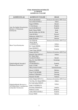 2015-2016 Dönemi TDB Komisyon Üyelerinin listesi için tıklayınız…