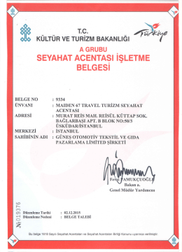 TURSAB İşletme Belgesi