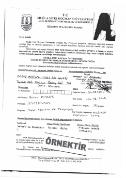 ` ` . MUĞLA SITKI KOÇMAN ÜNİVERSİTESİ