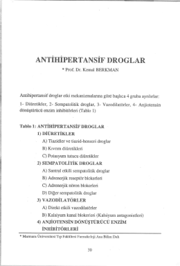 ANTİHİPERTANSİF DRoGLAR