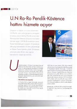 UN RoRo Pendik Köstence Hattını Hizmete Açıyor